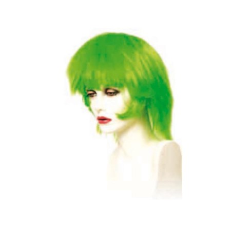 Peluca cabello sintético (fibra) de colores vivos hecha a máquina modelo IR-Andrea verde de Ireal.